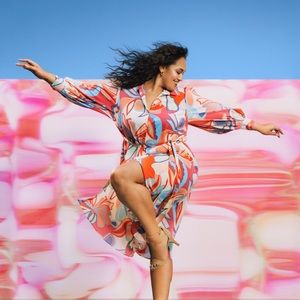 Alexis x Target Mixed Floral Maxidress Robe Dress